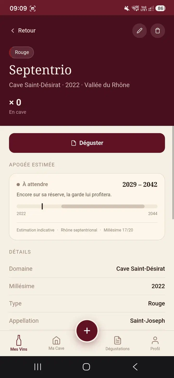 Cavinyard, Fiche vin